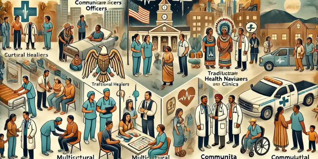  An illustration showing various real-world applications of addressing cultural communication barriers in healthcare. 