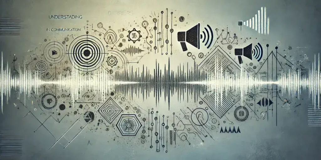 Abstract representation of noise elements disrupting clear communication.