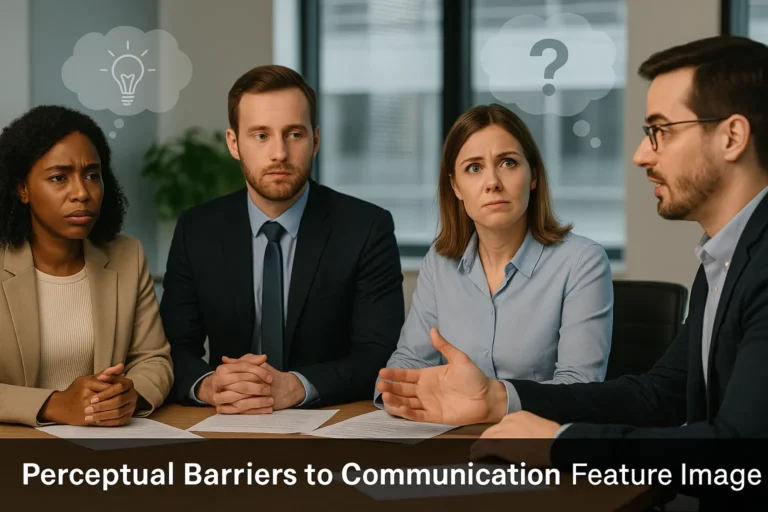 A photo showing a diverse group of professionals in a modern office meeting room.
